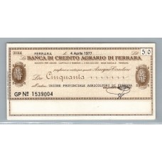 ITALIA 1977 BILLETE PAGARE DE 50 LIRAS MUY BUEN ESTADO